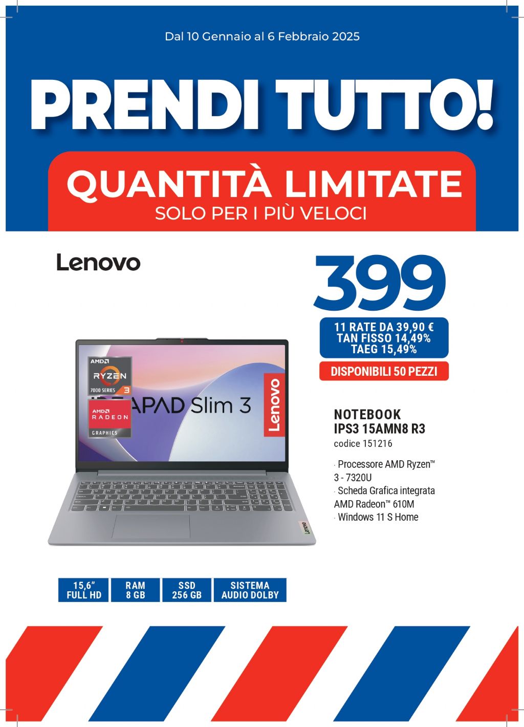 NOTEBOOK LENOVO IPS3 15AMN8 R3